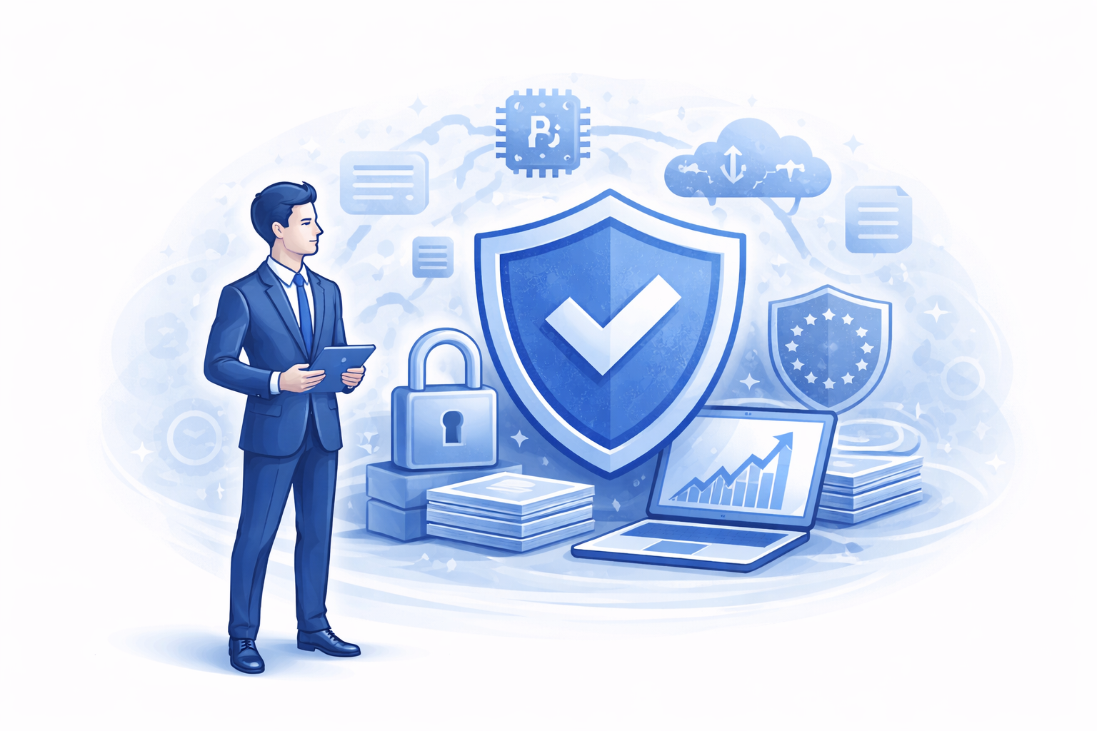 Illustration gouvernance et conformité de l'IA